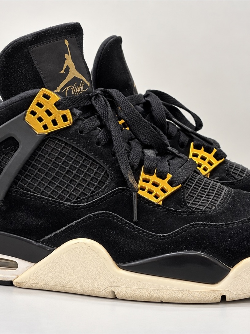 Air Jordan 4 Retro Royalty Black Gold Size 10.5
